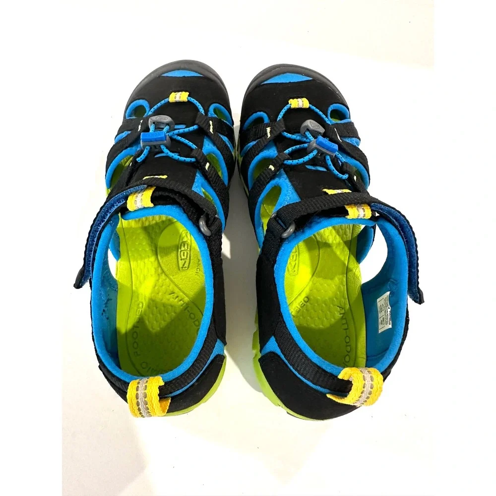 KEEN‎ Seacamp II CNX Water Sandals Black Blue Yellow Kids 5 / Women's 6.5-7